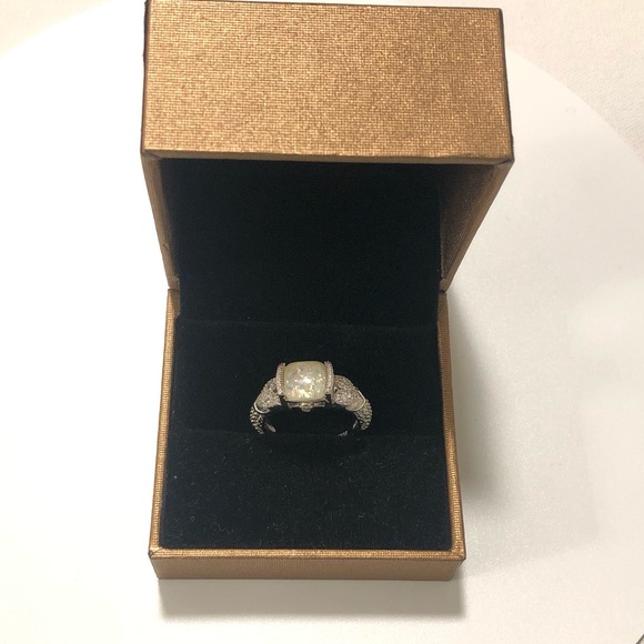 1Ct. Cushion Imitation Opal Leaf Ring - Picture 6 of 7